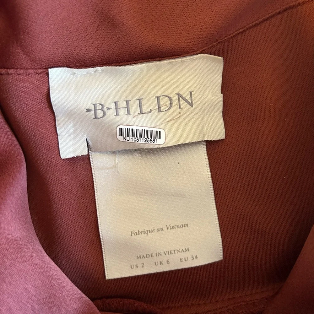 Anthropology [BHLDN] Long Satin Dress with Slit - Picture 4 of 4